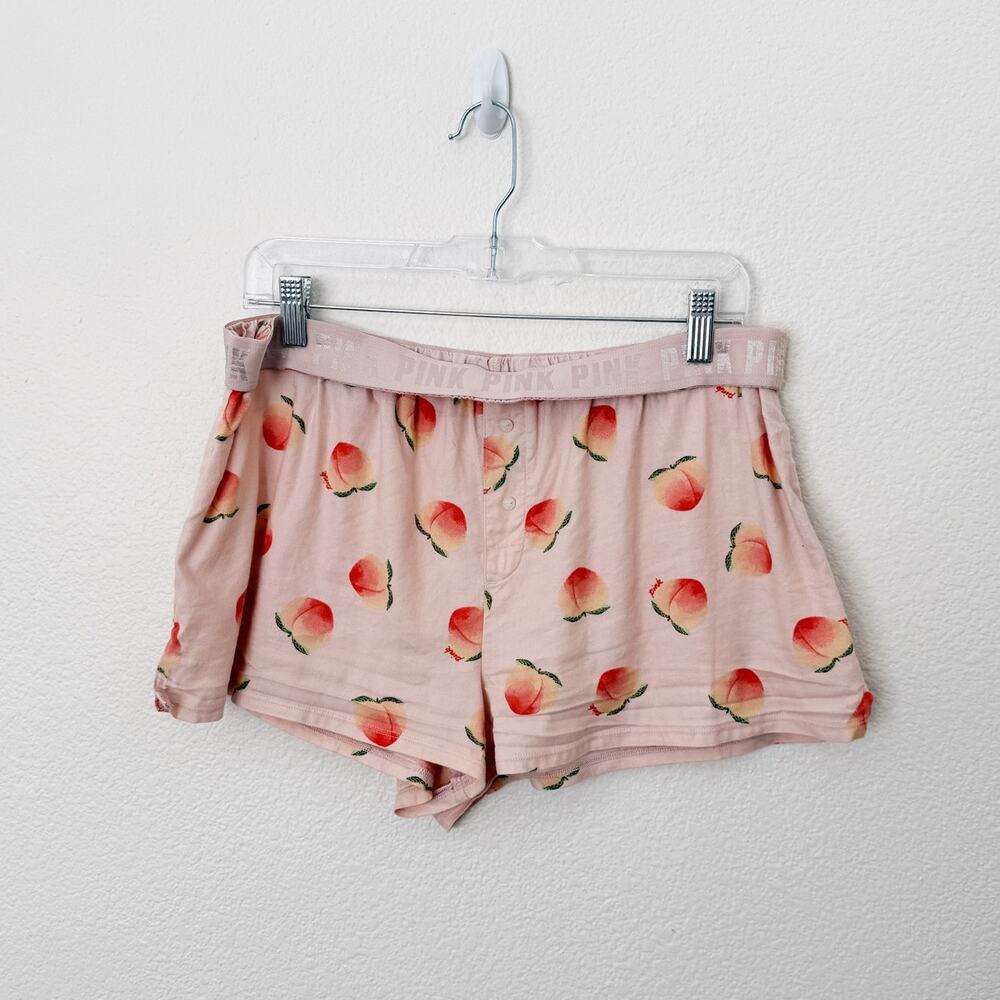 [PINK Victoria's Secret] Peaches Print Foldover Waist Boxer Shorts Size Large L